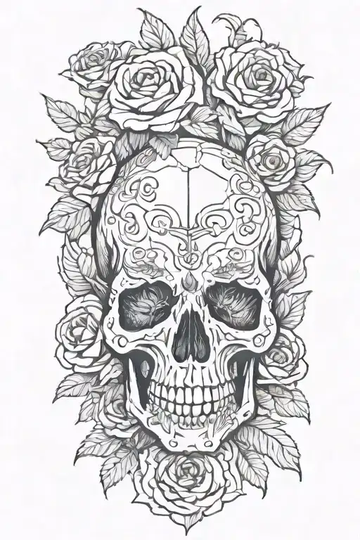 Skull With Roses