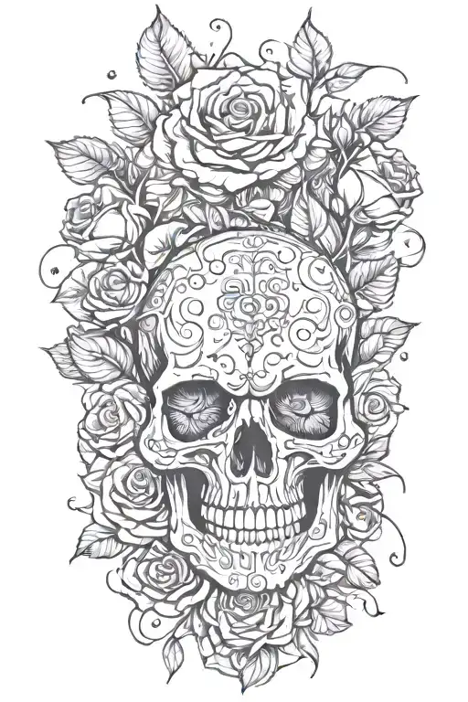 Skull With Roses