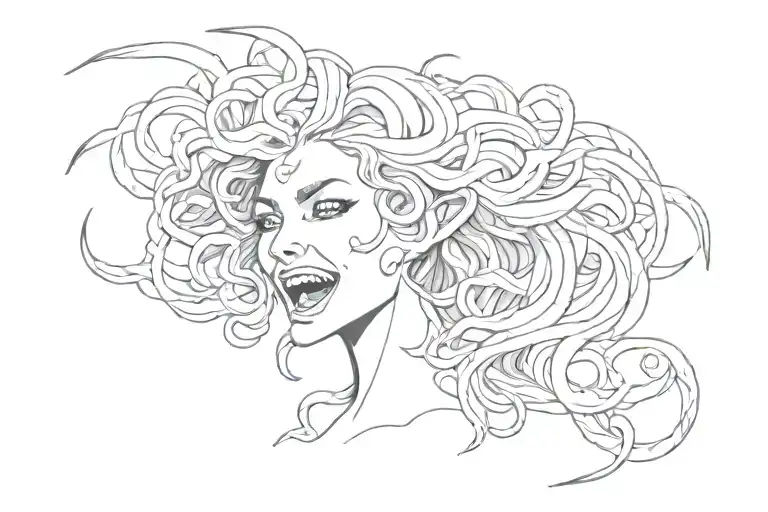 Medusa Baring Fangs