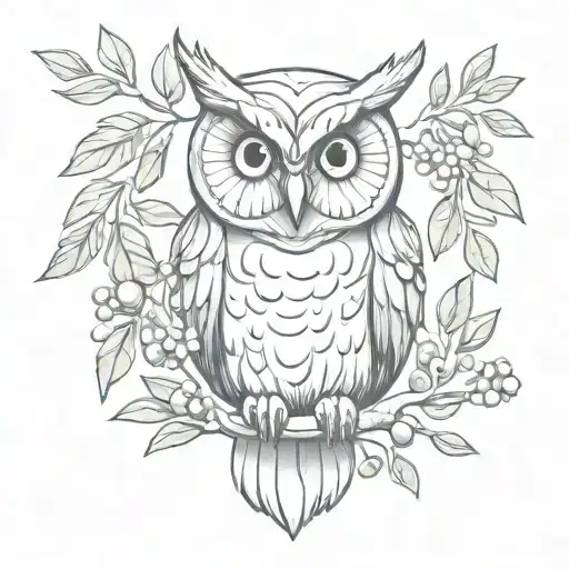 Owl With Olive Branch