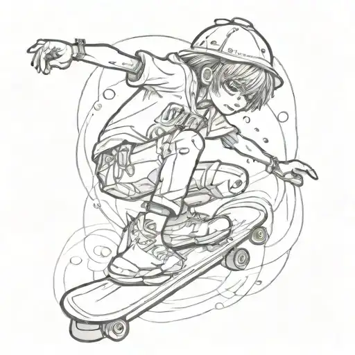 Crying Emo Boy Riding Skate