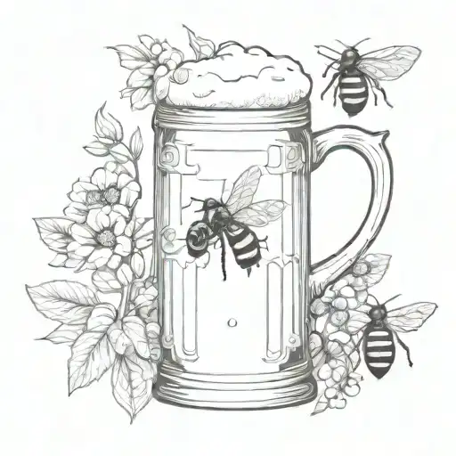 Beer Mug And Bee Hive