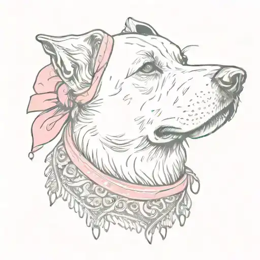 A Dog Wearing A Pink Bandana
