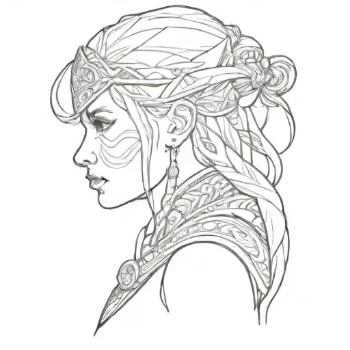 Norse Woman Side Profile Portrait