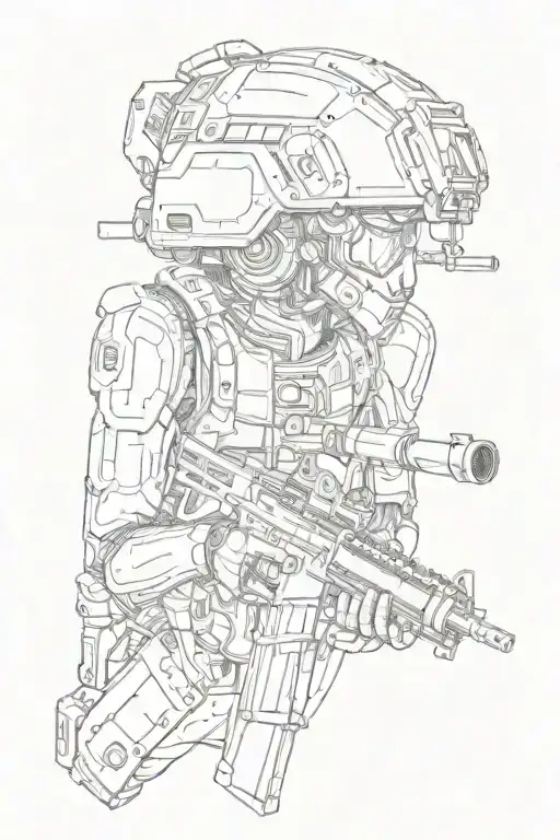 Machine Gun And Helmet