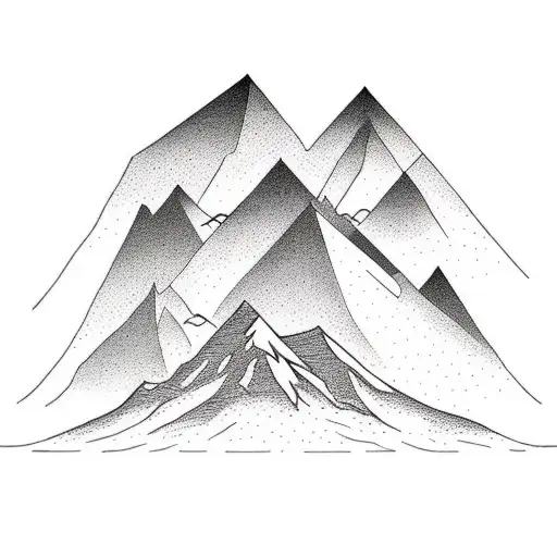 A Minimalist Tattoo Of A Mountain Range With A Hiking Boot At The Base