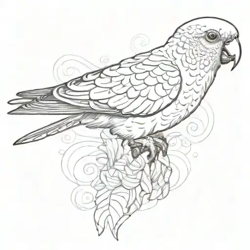 Yellow Parakeet With Semicolon