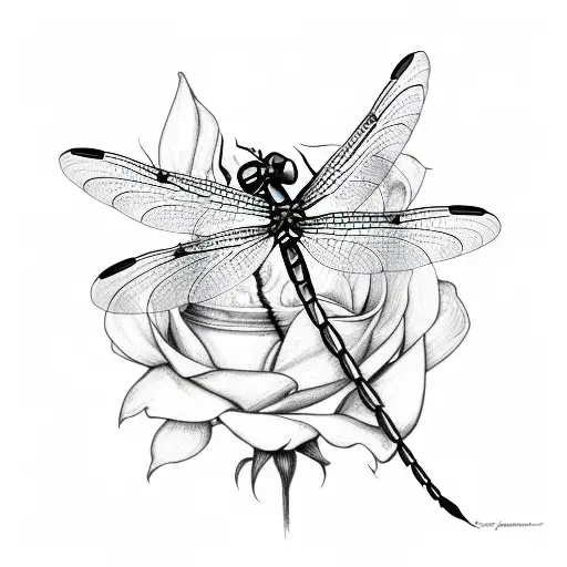 Dragonfly White Rose