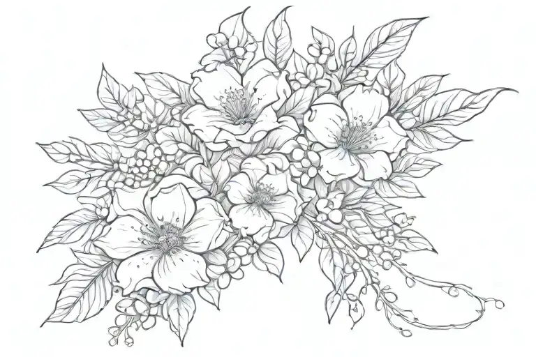 Floral Line With Baby Breaths