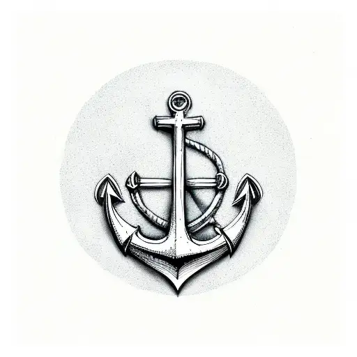 Anchor With Roman Numeral 7