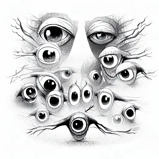 Lots Of Scary Eyes Stuck Together Without A Head