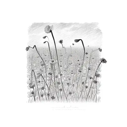 Wildflower Field With Sign