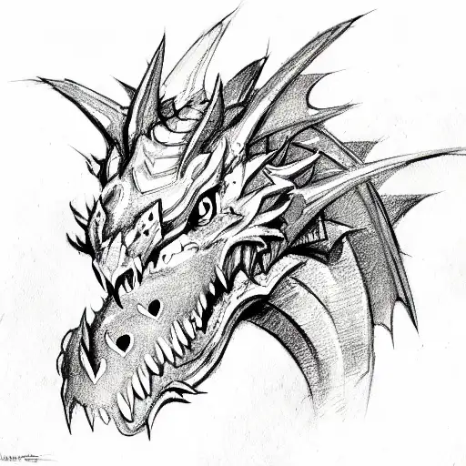 Dragon Face Letter Mg And Love