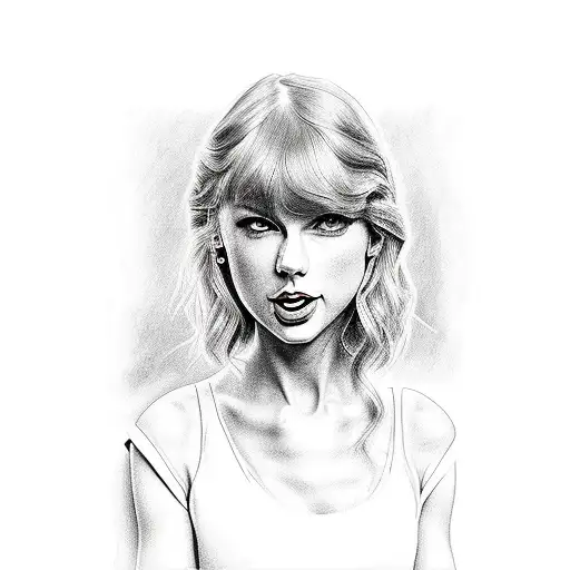 Taylor Swift's Portrait With 1989 Written Underneath