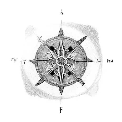 Male Shoulder Black And White Tree Of Life Compass