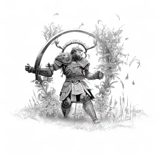 Warrior Full Body In A Garden