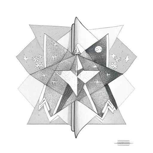 Woman's Outline Holding A Book With Stars Surrounding The Book