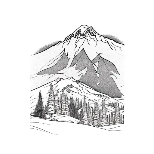 Mountain Scene With Mt Rainer