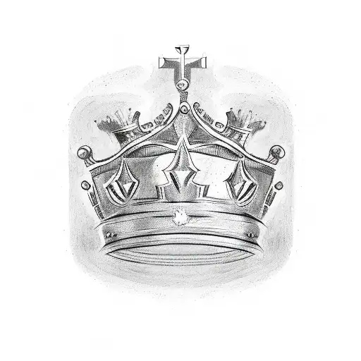 Crown And Shield With Cursive J In Middle