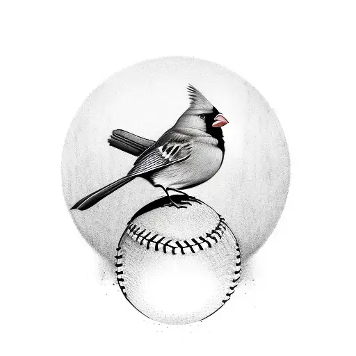 Cardinal Birds On Baseball Bat