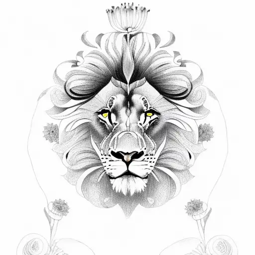 Lion With Lily Pedals For Mane