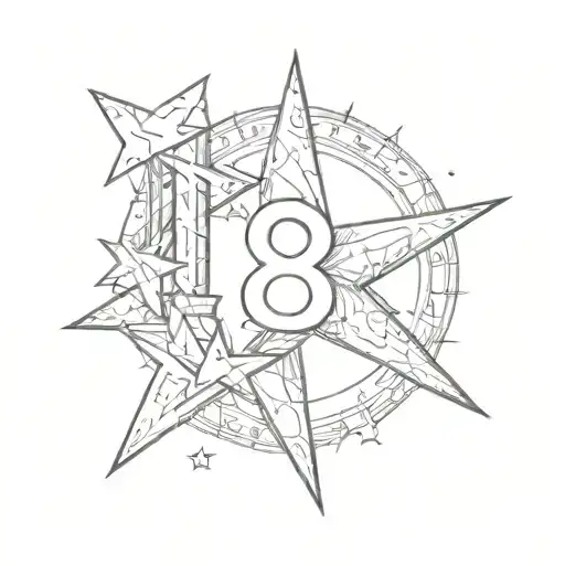 Number 8 With Star Behind