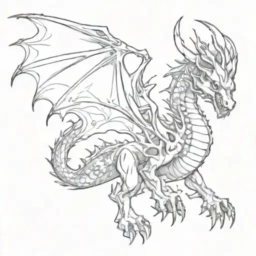 Dragon With Flames