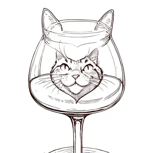 Tent Book Wineglass Heart Cat
