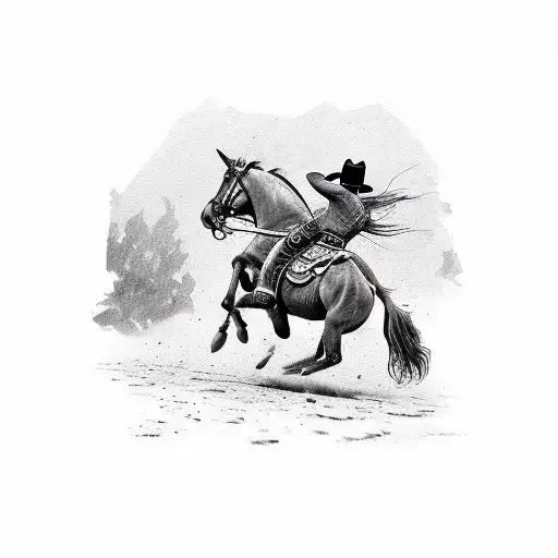 Cowboy Bucked Off Horse