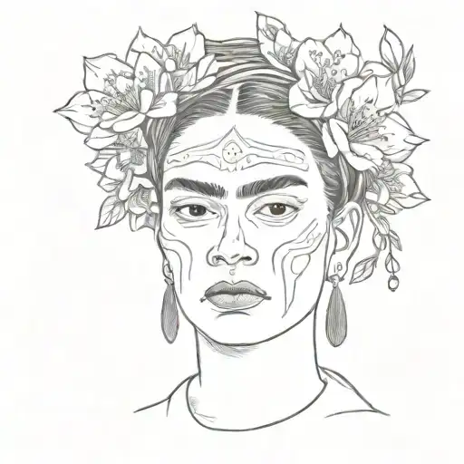 A Portrait Of Frida Kahlo Cherry Blossoms Mental Illness