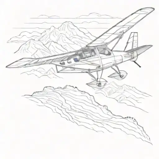Incorporate A Detailed Illustration Of A Tecnam P92 Eaglet Aircraft Flying Over A Mountain Range