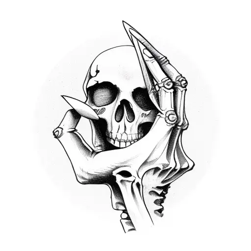 Skeleton Hand Holding A Shot Of Tequila