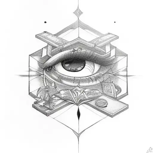 Tattoo With 3Rd Eye And Book