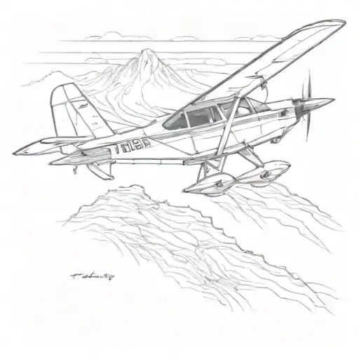 Incorporate A Detailed Illustration Of A Tecnam P92 Eaglet Aircraft Flying Over A Mountain Range