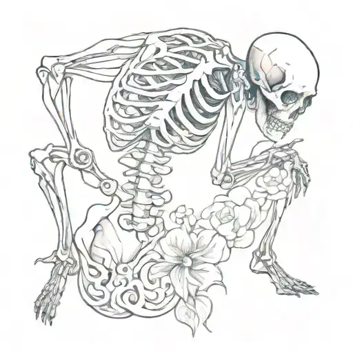 Skeleton Stabbed In Back