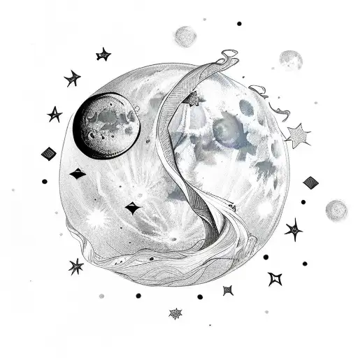 Moon And Stars And Infinity Sign