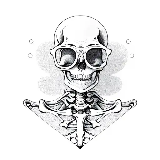 Skeleton With Pink Glasses