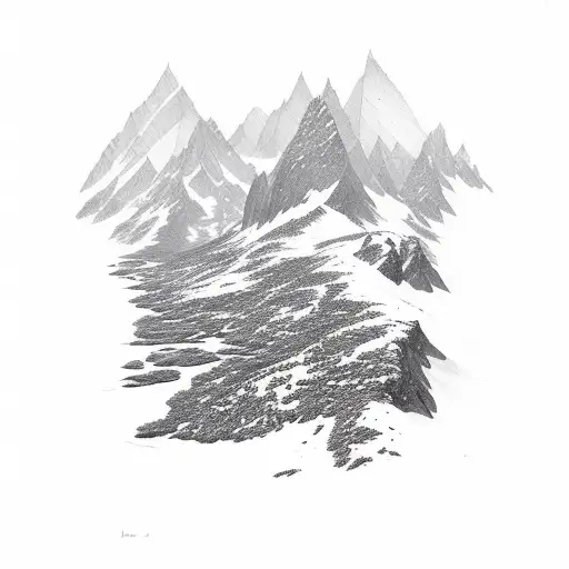 Long Snowcapped Mountain Ranges