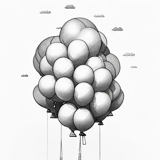 Balloon Hiding Behind A Cloud