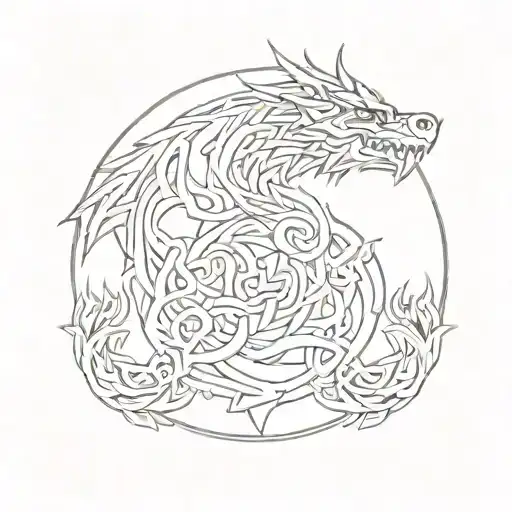 Celtic Dragon Symmetrical