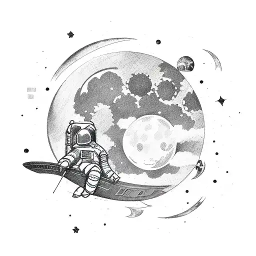 Astronaut With Moon Faces