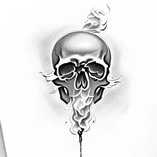 Rose Skull With Smoke