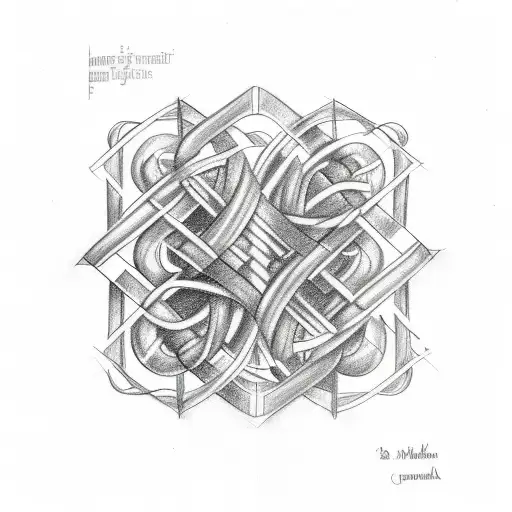 A Sketch-style Tattoo Of A Cuban Sugar Cane Plant Morphing Into A Dna Double Helix