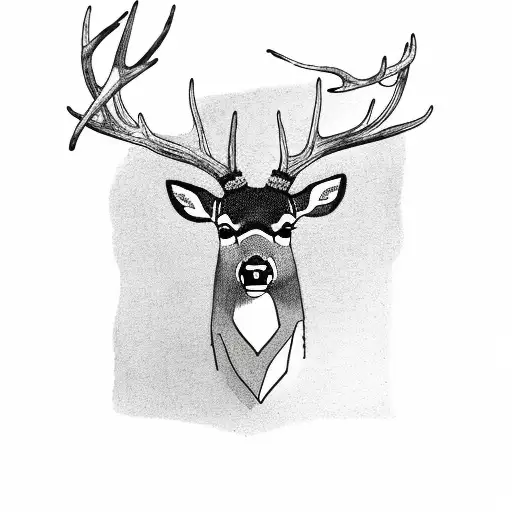 American Flag With Deer