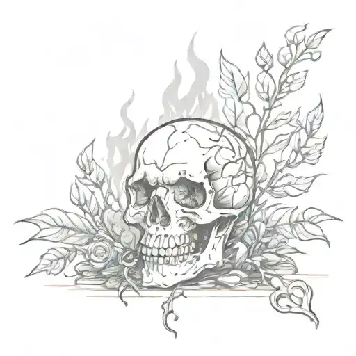 Skeleton Setting Plant On Fire