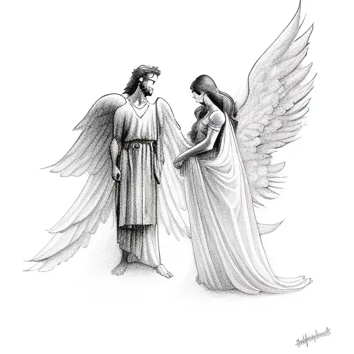 A Men And A Woman Angels Waiting For A Baby Angel In Heaven