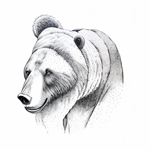 Bear Head With Arms Warpping Mountain