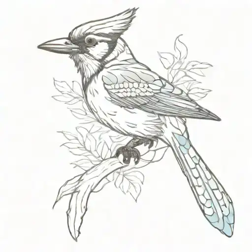 Line Art Blue Jay