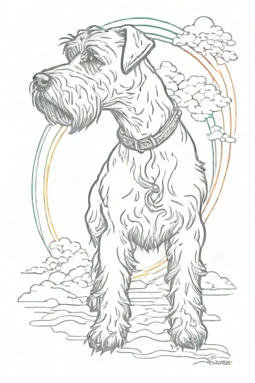 Schnauzer Crossing The Rainbow Bridge