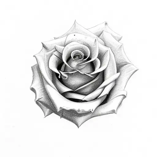 Rose With Roman Numerals As Stem
